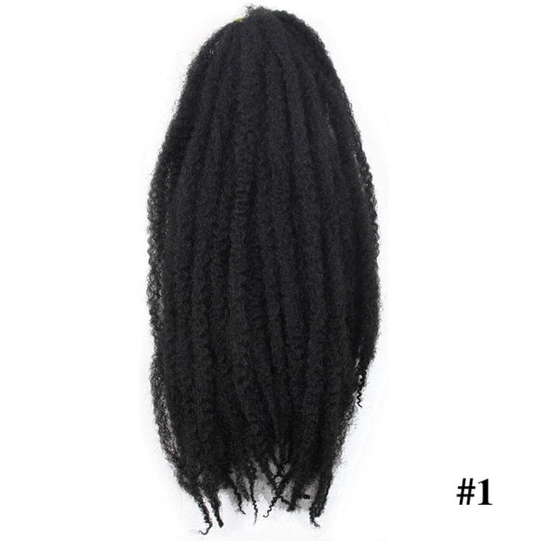 Synthetic Marley Black Afro Soft Hair 18 Inchs Blue PurpleRed Grey Brown Golden Kanekalo Marley Crochet Braids Hair  Pieces