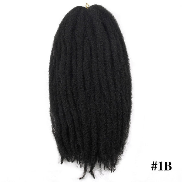 Synthetic Marley Black Afro Soft Hair 18 Inchs Blue PurpleRed Grey Brown Golden Kanekalo Marley Crochet Braids Hair  Pieces