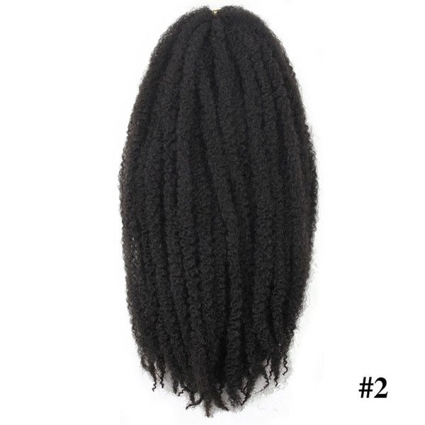 Synthetic Marley Black Afro Soft Hair 18 Inchs Blue PurpleRed Grey Brown Golden Kanekalo Marley Crochet Braids Hair  Pieces