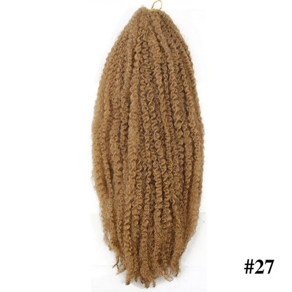 Synthetic Marley Black Afro Soft Hair 18 Inchs Blue PurpleRed Grey Brown Golden Kanekalo Marley Crochet Braids Hair  Pieces