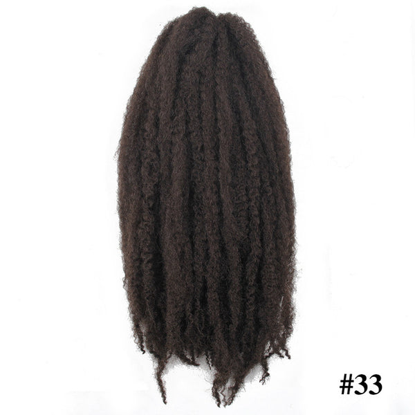 Synthetic Marley Black Afro Soft Hair 18 Inchs Blue PurpleRed Grey Brown Golden Kanekalo Marley Crochet Braids Hair  Pieces