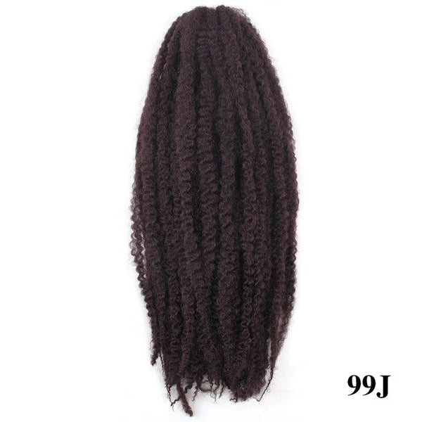 Synthetic Marley Black Afro Soft Hair 18 Inchs Blue PurpleRed Grey Brown Golden Kanekalo Marley Crochet Braids Hair  Pieces