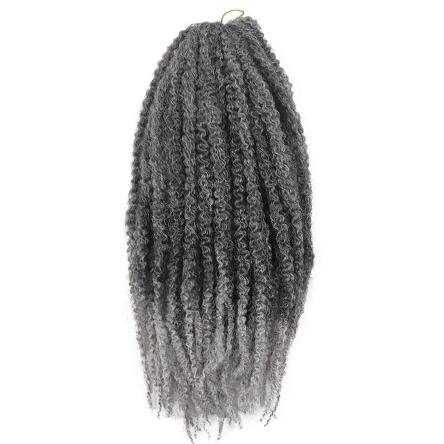 Synthetic Marley Black Afro Soft Hair 18 Inchs Blue PurpleRed Grey Brown Golden Kanekalo Marley Crochet Braids Hair  Pieces