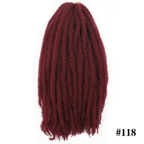 Synthetic Marley Black Afro Soft Hair 18 Inchs Blue PurpleRed Grey Brown Golden Kanekalo Marley Crochet Braids Hair  Pieces