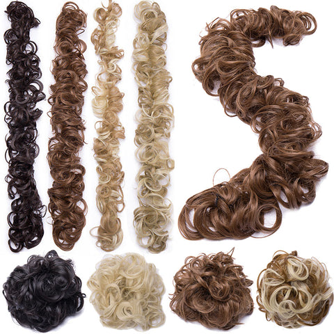 S-noilite 80cm elastic Band hair chignon Updo Twining hair extension Synthetic chignon hair pieces Women Chignon hairpieces