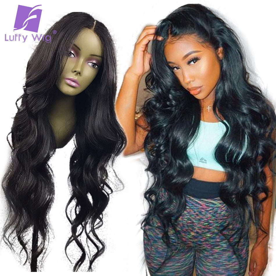 Wavy 13x6 Lace Front Wig Lace Frontal Human Hair Brazilian Hair Wigs With Baby Hair Pre Plucked Glueless Non Remy Luffy Hair