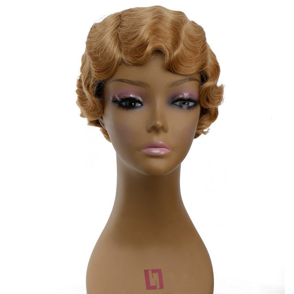 Amir Finger Waves Wig Synthetic Hair Heat Resistant Short Wigs for African American Women Cosplay Wig