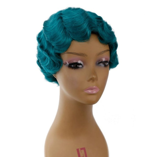 Amir Finger Waves Wig Synthetic Hair Heat Resistant Short Wigs for African American Women Cosplay Wig