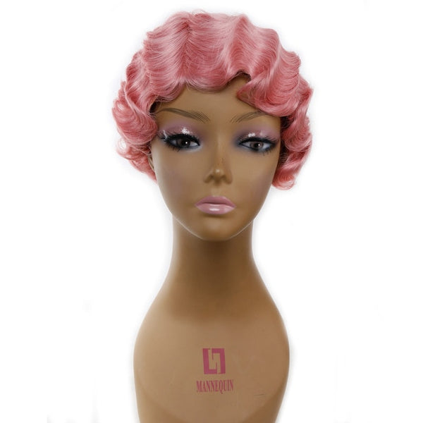 Amir Finger Waves Wig Synthetic Hair Heat Resistant Short Wigs for African American Women Cosplay Wig