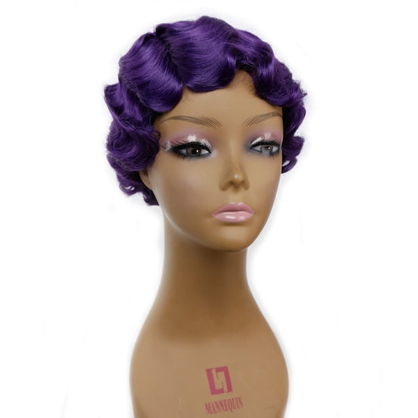 Amir Finger Waves Wig Synthetic Hair Heat Resistant Short Wigs for African American Women Cosplay Wig