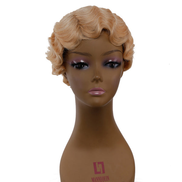 Amir Finger Waves Wig Synthetic Hair Heat Resistant Short Wigs for African American Women Cosplay Wig