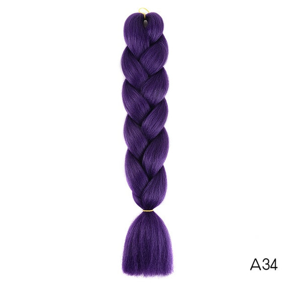 Synthetic Jumbo Braids Ombre Braiding Hair Kanekalon Box Braid Hair Pink Purple Green Grey Yellow Golden xpression braiding hair