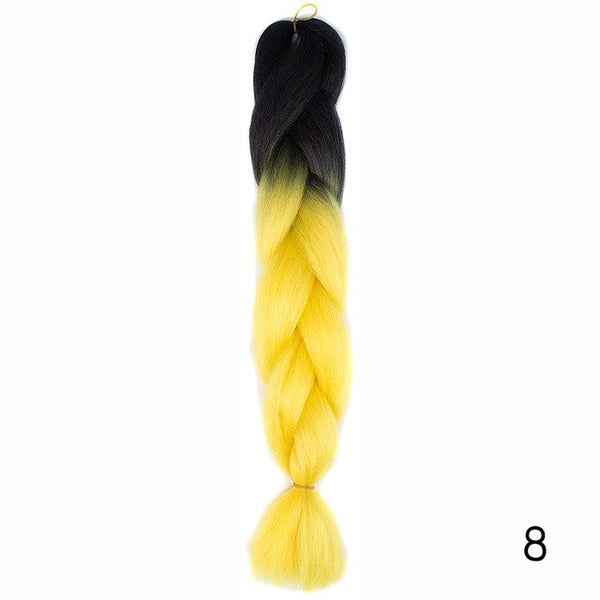 Synthetic Jumbo Braids Ombre Braiding Hair Kanekalon Box Braid Hair Pink Purple Green Grey Yellow Golden xpression braiding hair