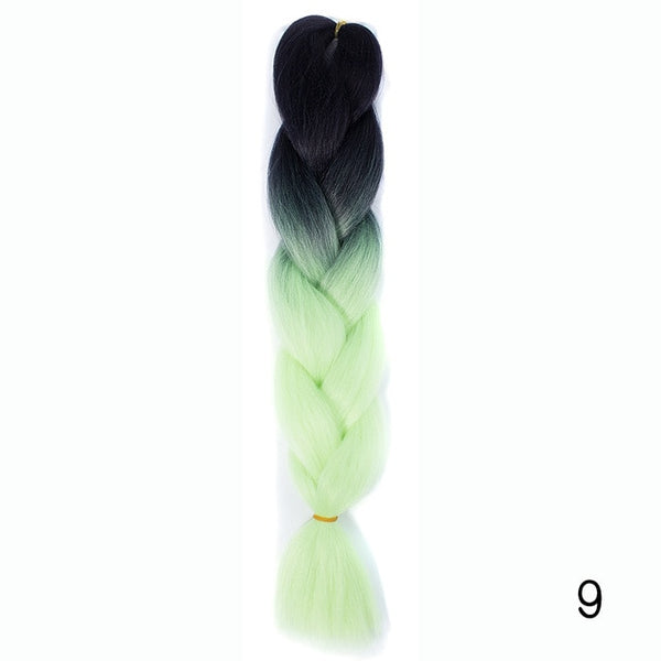 Synthetic Jumbo Braids Ombre Braiding Hair Kanekalon Box Braid Hair Pink Purple Green Grey Yellow Golden xpression braiding hair