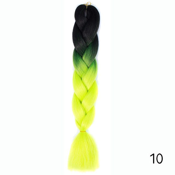 Synthetic Jumbo Braids Ombre Braiding Hair Kanekalon Box Braid Hair Pink Purple Green Grey Yellow Golden xpression braiding hair