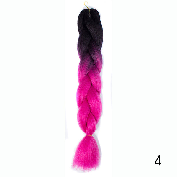 Synthetic Jumbo Braids Ombre Braiding Hair Kanekalon Box Braid Hair Pink Purple Green Grey Yellow Golden xpression braiding hair