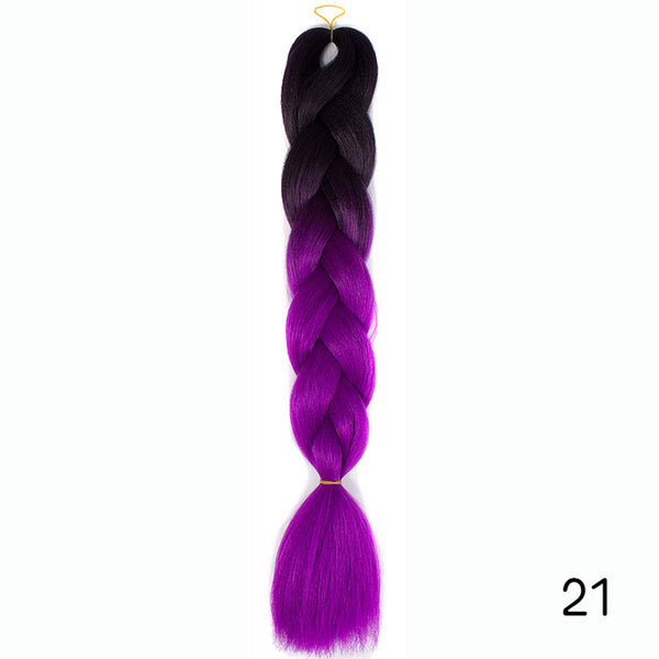 Synthetic Jumbo Braids Ombre Braiding Hair Kanekalon Box Braid Hair Pink Purple Green Grey Yellow Golden xpression braiding hair