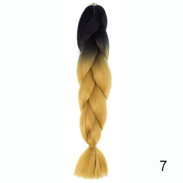 Synthetic Jumbo Braids Ombre Braiding Hair Kanekalon Box Braid Hair Pink Purple Green Grey Yellow Golden xpression braiding hair