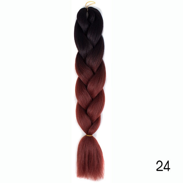 Synthetic Jumbo Braids Ombre Braiding Hair Kanekalon Box Braid Hair Pink Purple Green Grey Yellow Golden xpression braiding hair