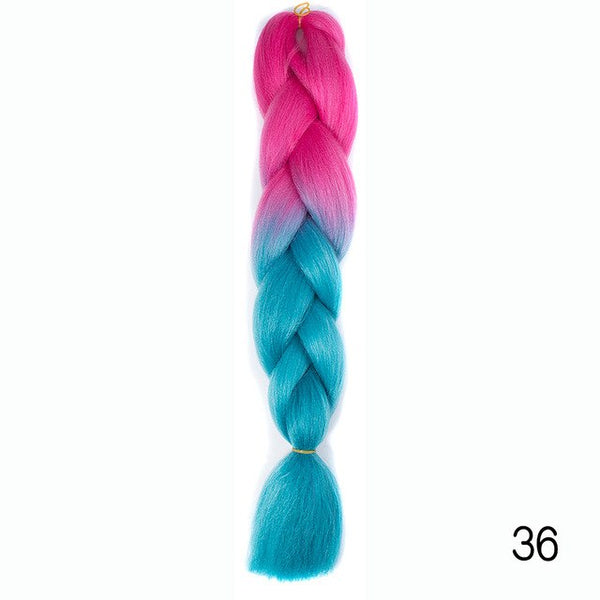 Synthetic Jumbo Braids Ombre Braiding Hair Kanekalon Box Braid Hair Pink Purple Green Grey Yellow Golden xpression braiding hair