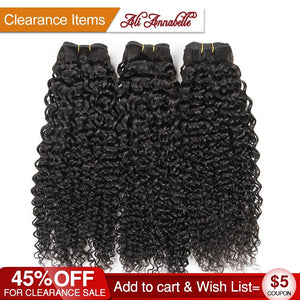 ALI ANNABELLE HAIR Brazilian Kinky Curly Hair 100% Human Hair Weave Bundles 1/3/4 Pieces Natural Color Remy Hair Bundles