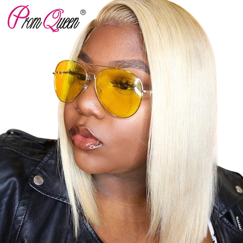 Dropshipping For USA Lace Front Human Hair Wigs 613 Blonde Short Bob wig Straight Lace Wig Brazilian Remy Pre plucked Human Hair