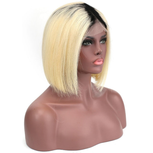 Dropshipping For USA Lace Front Human Hair Wigs 613 Blonde Short Bob wig Straight Lace Wig Brazilian Remy Pre plucked Human Hair