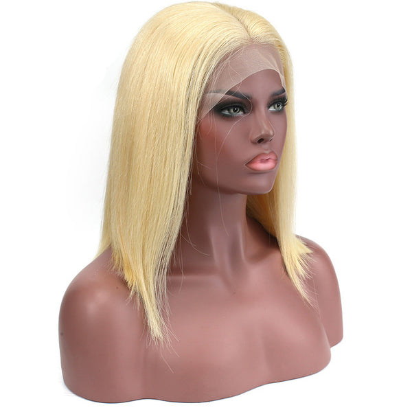 Dropshipping For USA Lace Front Human Hair Wigs 613 Blonde Short Bob wig Straight Lace Wig Brazilian Remy Pre plucked Human Hair