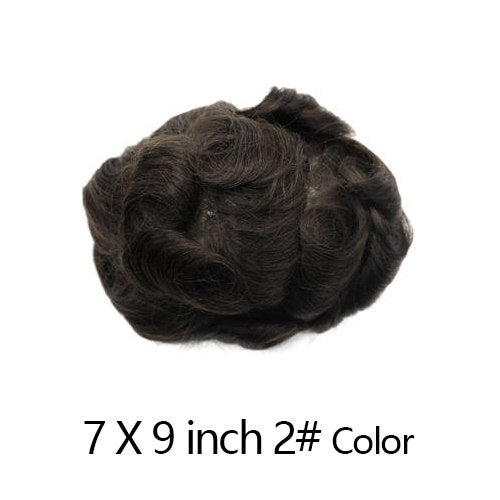 NEWNESS Men Hair Real Remy Human Hair Men Toupee Wig For Male Fine Mono PU Base Hair System Replacement Breathable Hairpieces