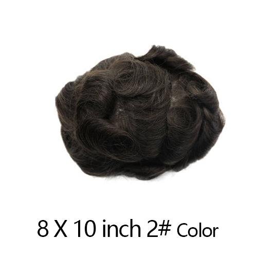 NEWNESS Men Hair Real Remy Human Hair Men Toupee Wig For Male Fine Mono PU Base Hair System Replacement Breathable Hairpieces