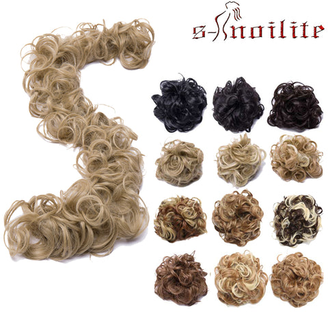 S-noilite 80cm 85g Women Chignon Rubber Band Hairband Synthetic Chignon Hairpiece Updo Chignon Donut Roller Scrunchie Hair Bun