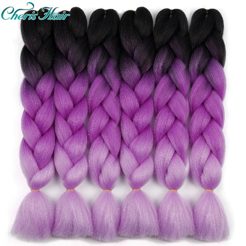 Kanekalon hair Synthetic Jumbo Braids Ombre Braiding Hair Box Braid Hair Pink Purple Green Grey Yellow Golden Xpression Braids