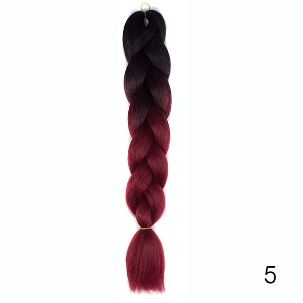 Kanekalon hair Synthetic Jumbo Braids Ombre Braiding Hair Box Braid Hair Pink Purple Green Grey Yellow Golden Xpression Braids