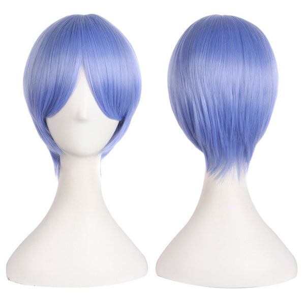 MapofBeauty 12" Short Straight White Black Blonde Red Brown Orange 23 Colors Cosplay Wigs Heat Resistant Natural Synthetic Hair