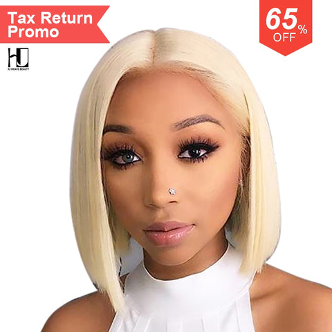 Blonde Lace Front Wig Brazilian 613 Short Bob Lace Front Human Hair Wigs For Black Women Natural Colors Bob Wigs Free Shipping