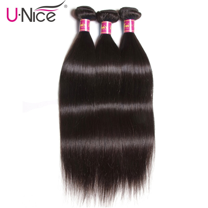 UNICE HAIR Brazilian Straight Hair Bundles Natural Color 100% Human Hair Weave Bundles 8-30inch Remy Hair Extension 1 Piece