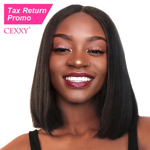 Cexxy Short  Lace Front Human Hair Wigs Brazilian Remy Hair Bob Wig with Pre Plucked Hairline with baby hairs Free Shipping