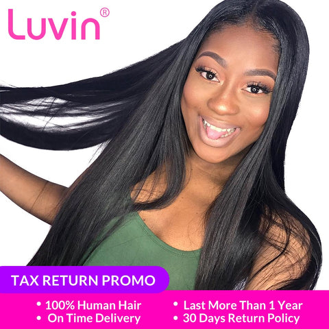 Luvin 13*4 Straight Long Lace Front Human Hair Wigs Brazilian Remy Hair Wig For Black Women Pre Plucked With Baby Hair