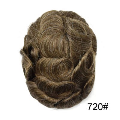 Newness Ultra Thin Mens Toupee Skin Invisible Hairpieces Replacement V-loop Pu System Indian Human Remy Hair Weave