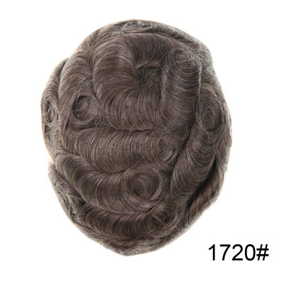 Newness Ultra Thin Mens Toupee Skin Invisible Hairpieces Replacement V-loop Pu System Indian Human Remy Hair Weave