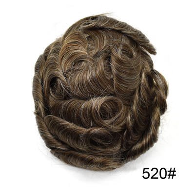 Newness Ultra Thin Mens Toupee Skin Invisible Hairpieces Replacement V-loop Pu System Indian Human Remy Hair Weave