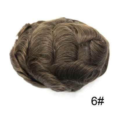 Newness Ultra Thin Mens Toupee Skin Invisible Hairpieces Replacement V-loop Pu System Indian Human Remy Hair Weave