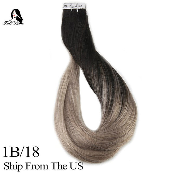 Ship From US Full Shine Tape In Extensions Human Hair 100% Real Remy Hair Skin Weft Tape on Hair Balayage Colorful Tape ins