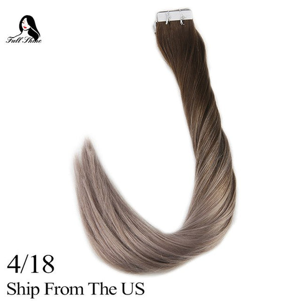 Ship From US Full Shine Tape In Extensions Human Hair 100% Real Remy Hair Skin Weft Tape on Hair Balayage Colorful Tape ins