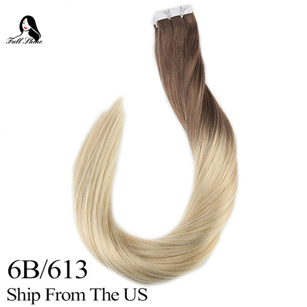 Ship From US Full Shine Tape In Extensions Human Hair 100% Real Remy Hair Skin Weft Tape on Hair Balayage Colorful Tape ins