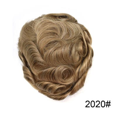 Newness Fine Swiss Lace Men Toupee Natural Hairline Bleached Knot Men Wig Durable Breathable Replacement Hair System For Male