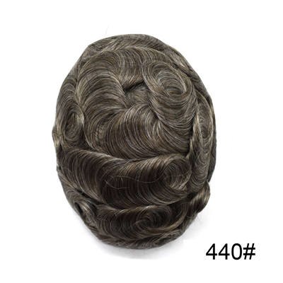 Newness Fine Swiss Lace Men Toupee Natural Hairline Bleached Knot Men Wig Durable Breathable Replacement Hair System For Male