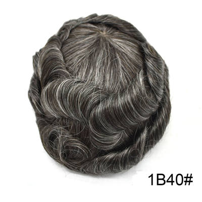 Newness Fine Swiss Lace Men Toupee Natural Hairline Bleached Knot Men Wig Durable Breathable Replacement Hair System For Male