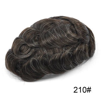 Newness Fine Swiss Lace Men Toupee Natural Hairline Bleached Knot Men Wig Durable Breathable Replacement Hair System For Male