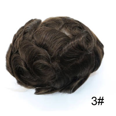 Newness Fine Swiss Lace Men Toupee Natural Hairline Bleached Knot Men Wig Durable Breathable Replacement Hair System For Male